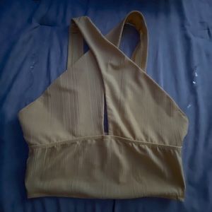 yellow crossed crop top